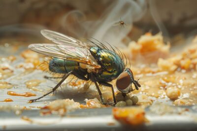 Les mouches peuvent-elles pondre leurs œufs dans des aliments non protégés?